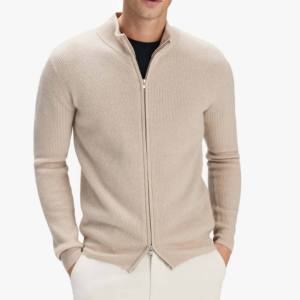 Custom Logo <b>Men's</b> Knitted Wool <b>Cardigan</b> Sweater Loose Fit <b>Long</b> Sleeve High Quality Winter Knitwear OEM 2026 - Product Image 3
