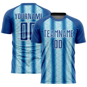 Camiseta de Fútbol Personalizada por Sublimación, Uniforme de Fútbol de Color Personalizado, Camiseta de Fútbol de Secado Rápido, para Hombre y Mujer, Azul - Product Image 1