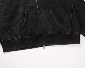 Sweats à capuche zippés surdimensionnés vintage avec logo personnalisé imprimé, en coton lourd 100 % coton, 400 GSM, pour streetwear - Product Image 6