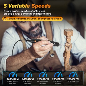 Mini Set di utensili elettrici rotanti con filo 186 pezzi di dettagli elettrici per levigatrice piccolo Kit trapano a 5 velocità per incisione - Product Image 5