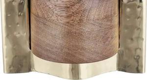 Modern Wood and Metal Incense Burner Bulk Luxury Mango Wood Bakhoor Censer with <b>Hammered</b> Gold Finish <b>Frame</b> and Metal Liner - Product Image 5