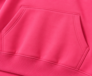 Sweat-shirt à capuche unisexe surdimensionné en coton molletonné rose, idéal pour l'automne – « Je te faisais promesse » - Product Image 4