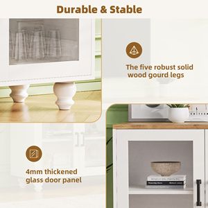 Mobile TV Elegante Stile Fattoria TREND B con Ante in Vetro Temperato per TV fino a 70 Pollici, Credenza Versatile con Ripiani Regolabili, Elegante Porta TV - Product Image 5