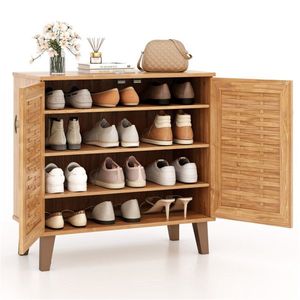 Moderno Armadio Portascarpe a 4 Ripiani in Stile Legno MDF, Regolabile e Salvaspazio, Organizzatore per Arredamento Domestico - Product Image 4