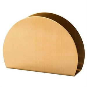 Modern Gold Metal Windproof <b>Napkin</b> Holder Free Standing Tissue <b>Dispenser</b> for Dining Table - Product Image 2