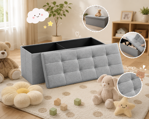 Banco de Almacenamiento Moderno de Tela con Tapa Acolchada para Sala de Estar, Muebles para el Hogar - Product Image 4