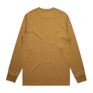 Camiseta Básica de Manga Larga para Hombre, de Algodón Peinado, Corte Más Corto, Ajuste Relajado, Cuello Redondo, Lisa - Product Image 4
