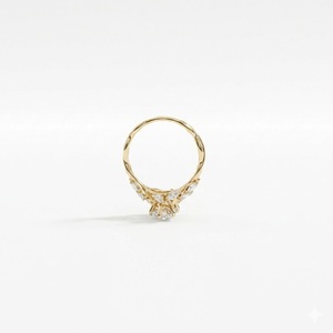 Bague de fiançailles en or 14 carats avec diamant de laboratoire taille marquise, motif branche de feuille d'or, ensemble de mariage unique inspiré de la nature - Product Image 6