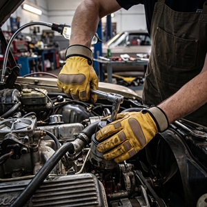 Gants de travail en cuir de vachette renforcé de qualité supérieure, protection des mains pour la sécurité industrielle, construction certifiée CE - Product Image 6