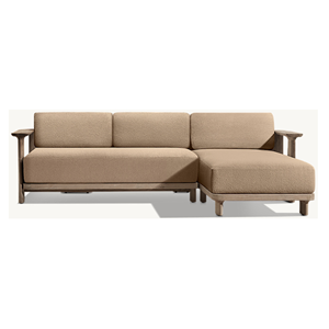 High End Modern Teak Outdoor <b>U</b> Shape Sectional Sofa Waterproof Luxury Patio Lounge Contemporary Design Garden Furniture Set - Product Image 3