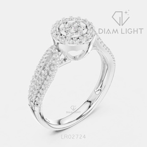 Bague de fiançailles et d'anniversaire en or blanc 14 carats avec diamant de laboratoire certifié IGI, taille ronde 0,597 carat, bijoux fins - Product Image 6