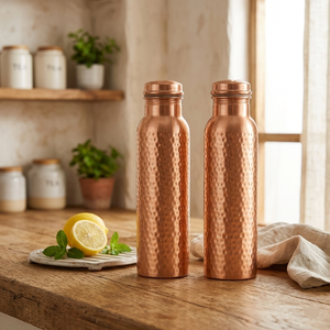Botella de Agua de Cobre Puro Martillada a Mano para Beneficios Ayurvédicos, Venta al Por Mayor Personalizada - Product Image 3