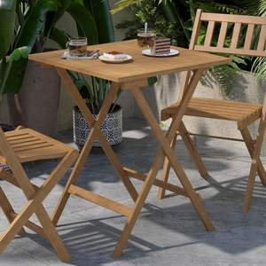 Mesa cuadrada tradicional de madera de acacia | Mesa de comedor portátil para uso en interiores y exteriores | Hecho en Vietnam - Product Image 5