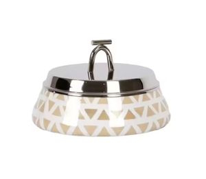 Casserole de luxe en acier inoxydable avec couvercle, poignée dorée, pot de service, bol de rangement pour roti et chapati, vaisselle pour hôtel et restaurant - Product Image 3