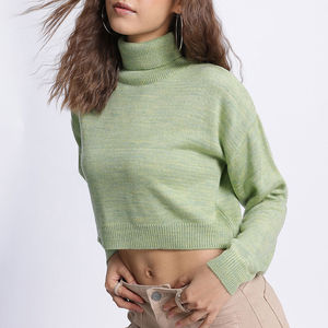 Suéter de Punto Trenzado para Mujer, Cuello Alto, Manga Larga, Corte Regular, Estilo Vintage, Informal, para Invierno, Citas Nocturnas - Product Image 3