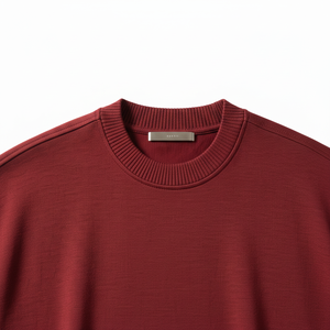 T-shirt décontracté pour homme, 100 % coton, col rond, manches courtes, couleur rouge foncé, coupe ample, ultra doux, respirant, personnalisable avec logo frontal, 220g - Product Image 2