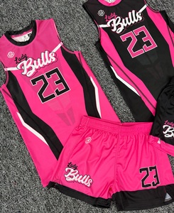 Conjunto de Uniforme de Baloncesto Personalizado Rexfit, Sublimado en Rosa y Negro, Número 23, para Mujer, Sin Mangas, Malla Transpirable, Ropa Deportiva - Product Image 2