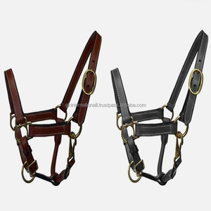 2024 Top qualité vente chaude équitation équestre personnalisé en gros cheval cuir licou avec raccords en laiton réglables - Product Image 2