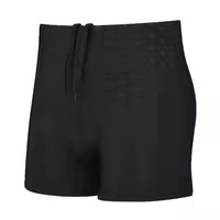 Maillots de bain professionnels pour hommes adultes, noir pur, grande taille, imperméables, séchage rapide, UPF50+, tissu bionique style peau de requin - Product Image 4