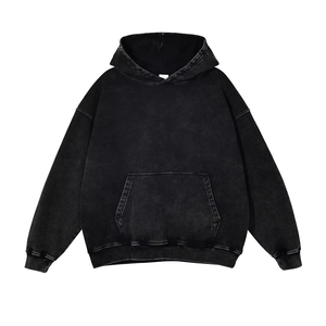 Sudadera con Capucha Oversize para Hombre, Color Sólido, Algodón French Terry, Estilo Casual Otoñal, con Bolsillos, Tejido de Punto - Product Image 1