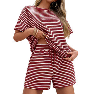 Conjunto de Camiseta Corta de Verano para Mujer, Ligero, Transpirable, de Algodón, Cómodo, Informal, Perfecto para Viajes Diarios - Product Image 1
