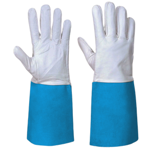 Sheep Grain Leather Reflective Safety <b>Gloves</b> for Welding TIG Heat Spark Flame Retardant Industrial BBQ Use - Product Image 5