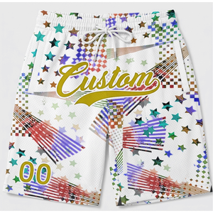 Shorts de basket-ball en maille personnalisés pour l'été, taille élastique, respirants, pour hommes, en promotion - Product Image 1