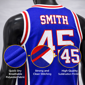 Camiseta de Baloncesto sin Mangas de Talla Grande, Marca Privada, Secado Rápido, Transpirable, Antibacteriana, 100% Poliéster, Personalizable - Product Image 4