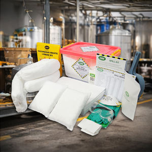 Kit professionnel anti-déversement d'hydrocarbures de 45 litres, boîte transparente, ensemble absorbant d'urgence avec tampons et chaussettes pour usage industriel et maritime - Product Image 3