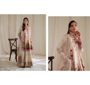 Ssumaira <b>Present</b> Omara festive <b>eid</b> collection by Nureh Embroidered Embellished silk & chiffon jacquard collection Anarkali - Product Image 6