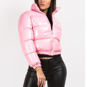 Women's <b>Quilted</b> Thick Lightweight <b>Winter</b> Jacket with Detachable Collar Short Cropped Style 100% Polyester Fabric - Product Image 3