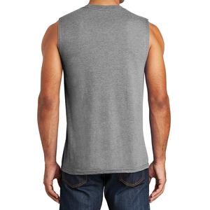 Chaleco deportivo ajustado para hombre, camiseta sin mangas de algodón de secado rápido, transpirable, de talla grande - Product Image 6