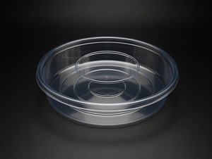 Contenedor Redondo Transparente de PET para Pasteles Paras Polymers PHB-093, 77H 220mm DIA, Cajas con Bisagra para Pasteles, Venta al por Mayor para Panaderías - Product Image 1