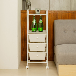 Taiwan Furniture Manufacturer 3 pp Drawers Mobility Storage Cart with 2 Metal Shelves - Product Image 4