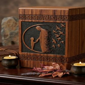 Custom Wooden <b>Memorial</b> Urn Engraved Cremation <b>Keepsake</b> <b>Box</b> Remembrance Gift Nature <b>Memorial</b> Container - Product Image 6