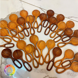 Petites cuillères à épices en bois en forme de queue de poisson, bois de Doussie, pour offrir en cadeau lors de diverses occasions - Caryln - Product Image 6