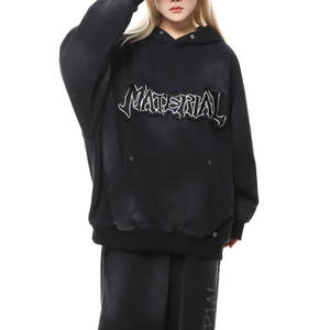 Sudadera con Capucha para Hombre, Estilo Desgastado, con Bordado de Cadena, Impresión Serigrafiada y Bordada - Product Image 3