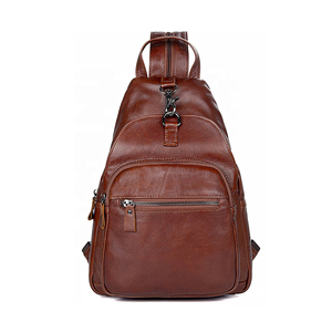 Mochila de Cuero Genuino de Diseño para Hombre, Cierre de Solapa, Ligera, Resistente al Agua, Bolsa de Viaje para Portátil - Product Image 1
