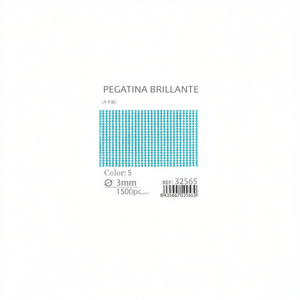Ilan Adesivo Brillante 3mm 1500pz Blu con Strass, Cartoncino Grande - Product Image 3