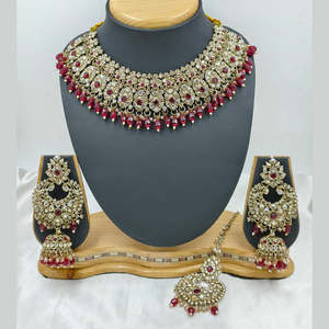Conjunto de Collar Choker de Diseño con Cuentas de Perlas y Piedras Austriacas Brillantes - 10575613RD Accesorio Moderno y Elegante - Product Image 1