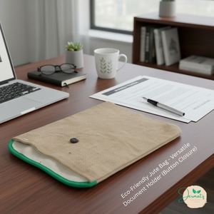 2026 Eco Friendly Cheap rate Jute <b>Document</b> <b>Holder</b> Medium Button Closure Daily Use Made in Bangladesh - Product Image 1