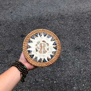 Bandeja Decorativa de Mimbre, Ratán y Bambú Hecha a Mano en Vietnam con Incrustaciones de Madreperla, Venta al por Mayor, 100% Libre de Impuestos - Product Image 2