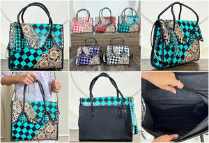 Sac fourre-tout en cuir de vachette repoussé tendance 2026, grande capacité, sac à bandoulière, motif à carreaux, sac à main, cadeau, sacs à main pour femmes - Product Image 3