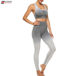 ชุดโยคะผู้หญิงแบบ 2 ชิ้น คอกลม แขนกุด ผ้ายืดสี่ทิศทาง ระบายอากาศได้ดี ไซส์พลัส เอวยางยืด ชุดออกกำลังกาย - Product Image 2