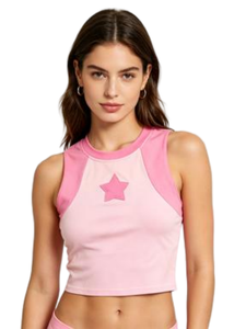 Débardeur côtelé basique pour femme à double doublure, fines bretelles non réglables, sans manches, blanc - Product Image 1