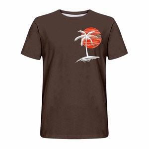 Camisetas de hombre extragrandes, informales, con cuello redondo, de verano, personalizadas con estampado de palmeras, camisetas de vacaciones - Product Image 2