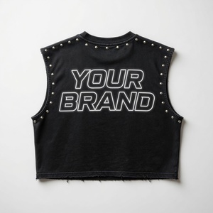 Glory Custom Graphic Print <b>Rhinestone</b> Sleeveless T Shirt Premium Quality Tank <b>Top</b> New Design OEM Wholesale - Product Image 2