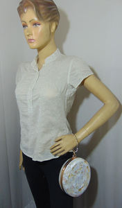 Pochette de soirée ovale élégante en nacre, nouveau style, personnalisable, très tendance pour femme - Product Image 3