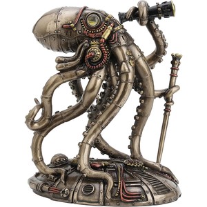 Figurine rectangulaire steampunk industrielle Aqdus Saleem en bronze et laiton, artisanale, écologique, durable, 35x30x28cm, pour table, décoration intérieure - Product Image 5