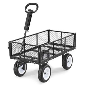 Carretilla de Jardín de Acero Resistente de 900 LBS con Llantas de 10 Pulgadas, Carro de Jardinería Ajustable para Exteriores, Carro Utilitario con Remolque - Product Image 1